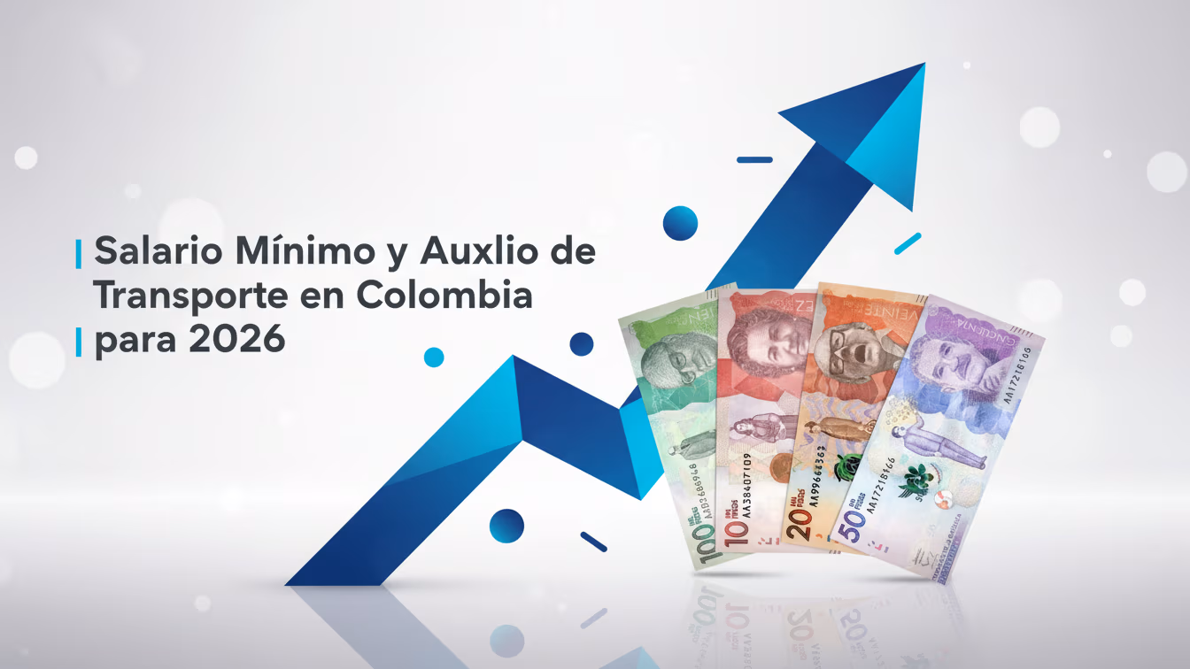 Salario Mínimo y auxilio de Transporte en Colombia 2026.