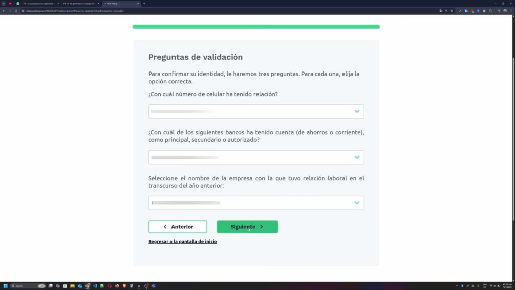 Rol Único Tributario: Guía Completa. Preguntas de seguridad para validación de identidad en inscripción al Rol Único Tributario