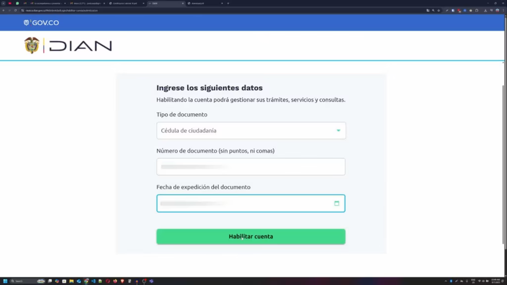 Rol Único Tributario: Guía Completa. Opción Habilitar Cuenta en servicios DIAN para usuarios con Rol Único Tributario